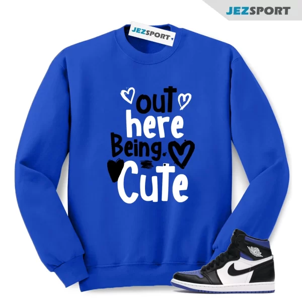 UNC University Blue Toe 1 Retro High OG Black White Sweatshirt Match C2, Matching Sneaker Sweatshirt