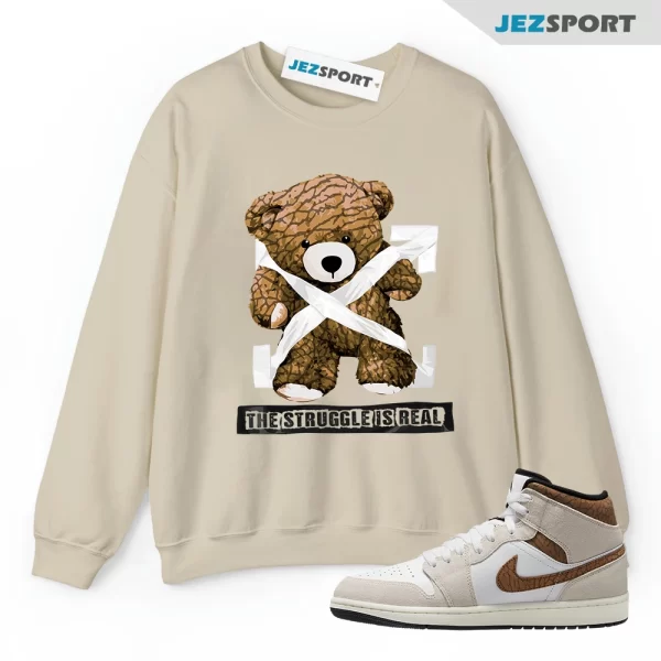 STRUG Sweatshirt to match 1 Mid SE Brown Elephant Light Orewood British Tan Gold, Matching Sneaker Sweatshirt