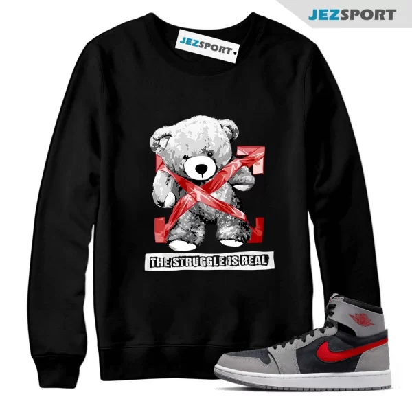 STRUG Sweatshirt to match Air Jordan 1 High Zoom Comfort 2 Fire Red Cement Grey, Matching Sneaker Sweatshirt