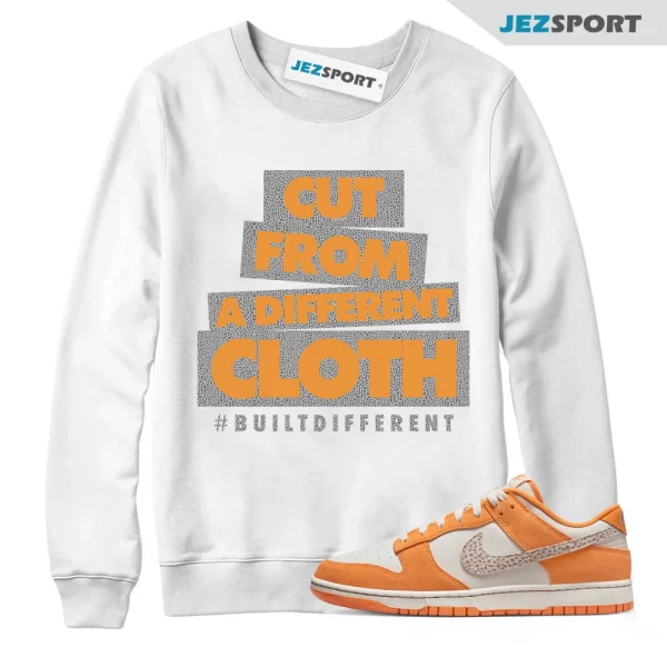 CLOTH Sweatshirt to match N Dunk Low Safari Kumquat Orange Light Bone Dark Driftwood, Matching Sneaker Sweatshirt