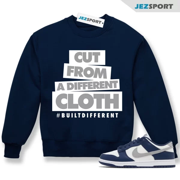 CLOTH Sweatshirt To Match N Dunk Low Midnight Navy Summit White Light Smoke Grey, Matching Sneaker Sweatshirt