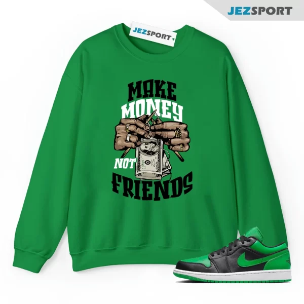 MM Sweatshirt to match Air Jordan 1 Low Lucky Green Black White, Matching Sneaker Sweatshirt