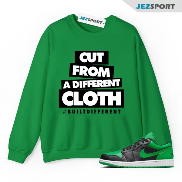 CLOTH Sweatshirt to match Air Jordan 1 Low Lucky Green Black White, Matching Sneaker Sweatshirt