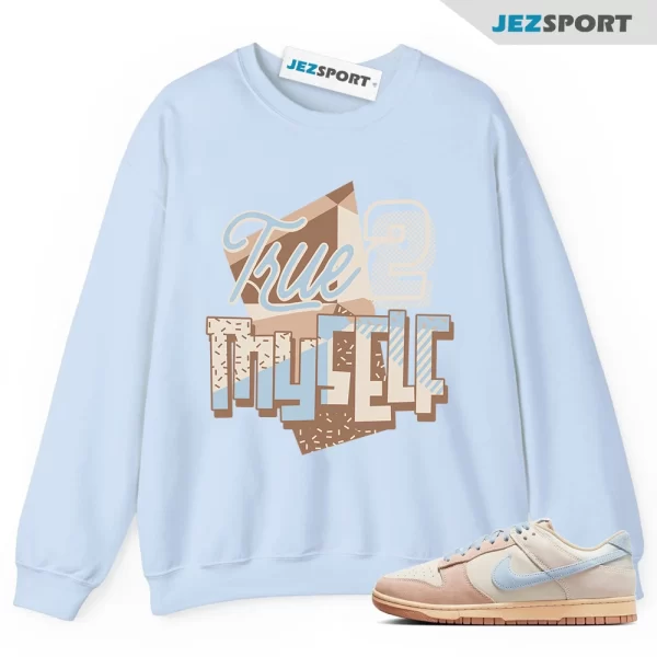 Stay True Sweatshirt Blue to Match Dunk Low Sanddrift Light Armory Blue HF0106-100, Matching Sneaker Sweatshirt