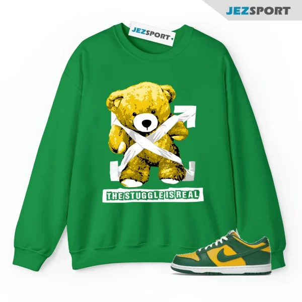 STRUG Sweatshirt to match N Dunk Low Brazil Varsity Maize Pine Green White SP OG, Matching Sneaker Sweatshirt