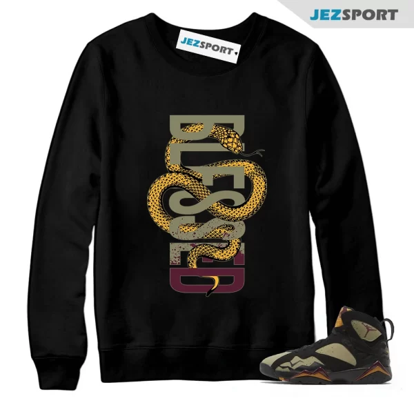 SNAKE Sweatshirt to match Air Jordan 7 Olive Black Cherrywood Red Chutney OG Bordeaux, Matching Sneaker Sweatshirt