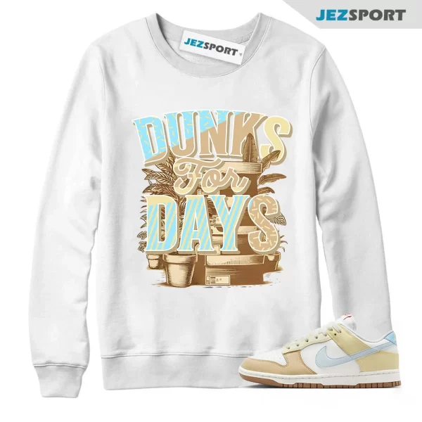 Stacked Sweatshirt White to Match Dunk Low Next Nature Soft Yellow FZ4347-100, Matching Sneaker Sweatshirt