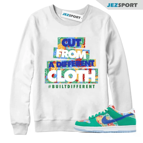 CLOTH Sweatshirt to match N Dunk Low Foam Finger Big Kids Stadium Green White Univ, Matching Sneaker Sweatshirt