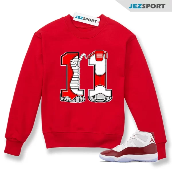 Sweatshirt To Match Jordan 11 Cherry Varsity Red,11 Air Sneaker Tees Matching Sneaker Sweatshirt