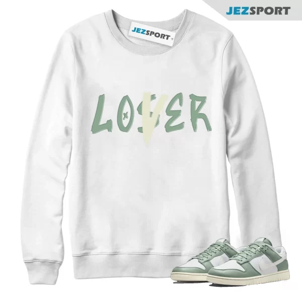 Loser Lover Sneaker Tee, Casual Sneaker Sweatshirt To Match Dunks Mica Green, Matching Sneaker Sweatshirt