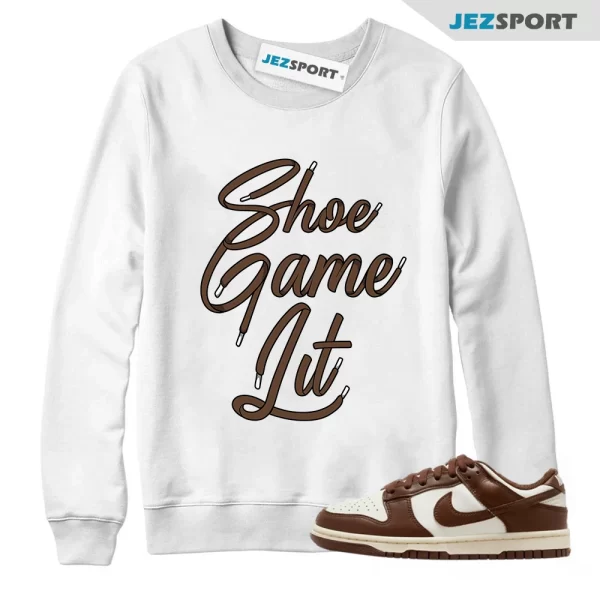 Shoe Game Lit Shoe Lace Sneaker Sweatshirt To Match Dunks Cacao Wow, Matching Sneaker Sweatshirt