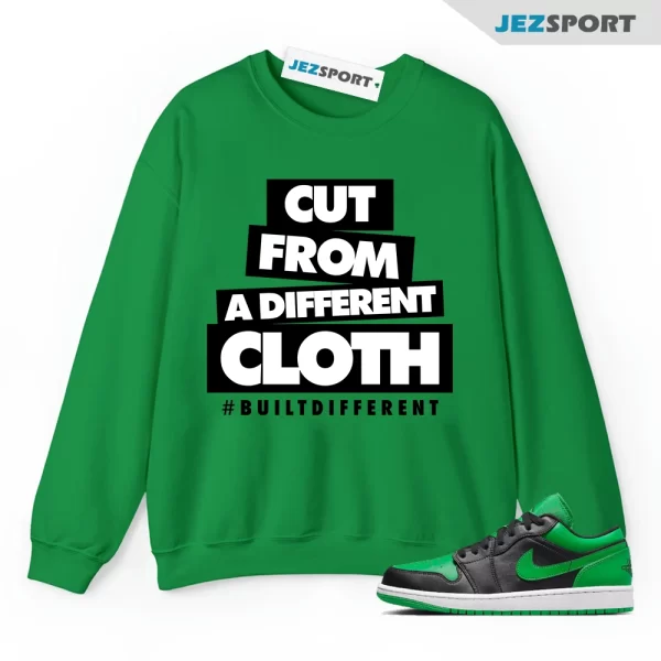 CLOTH Sweatshirt to match Air Jordan 1 Low Lucky Green Black White, Matching Sneaker Sweatshirt