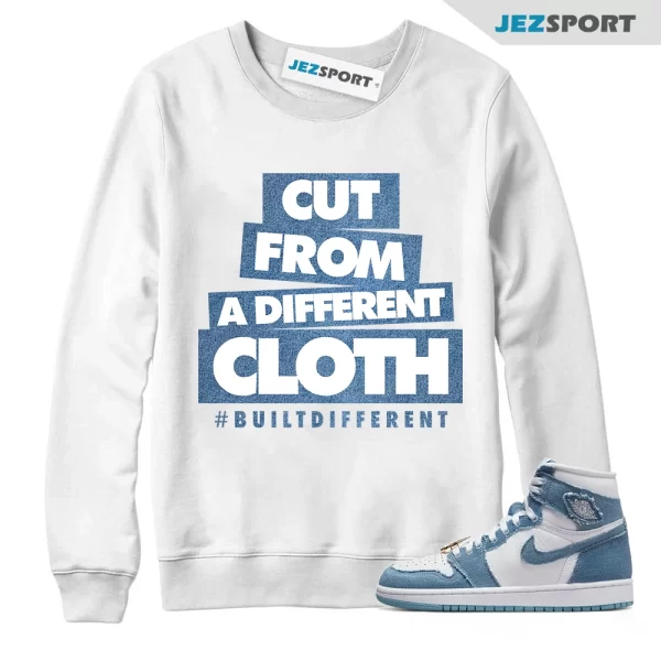 CLOTH Sweatshirt to match Jordan 1 High OG Denim Worn Blue Metallic Gold Chile Red, Matching Sneaker Sweatshirt