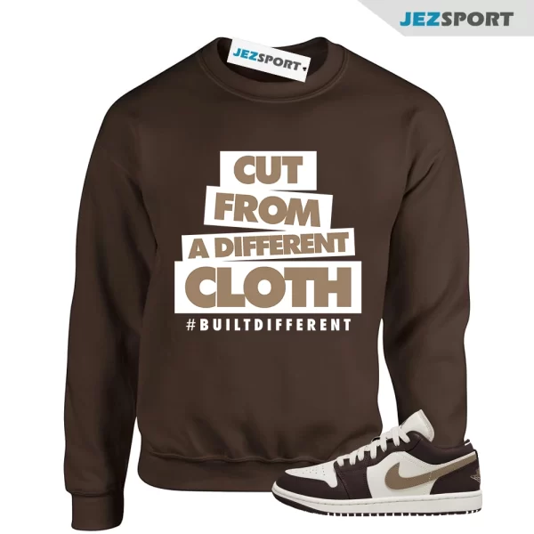 CLOTH Sweatshirt to match Air Jordan 1 Low Shadow Brown Kelp Sail, Matching Sneaker Sweatshirt