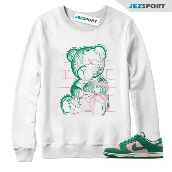 Neon Bear Unisex Sweatshirt Streetwear Brand Sweatshirt To Match Dunks Medium Soft Pink Malachite, Matching Sneaker Sweatshirt