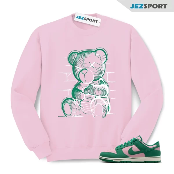 Neon Bear Unisex Sweatshirt, Streetwear Brand Sweatshirt To Match Dunks Medium Soft Pink Malachite, Matching Sneaker Sweatshirt