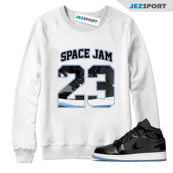 Number 23 CM1 Name Sweatshirt Match Jordan 1 Mid Space Jam, Matching Sneaker Sweatshirt