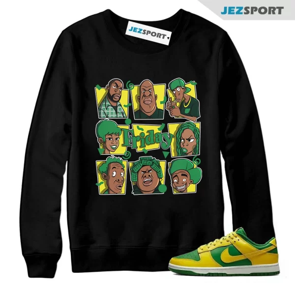 Friday 90s Cartoon Sweatshirt Match Dunk Low Reverse Brazil, Matching Sneaker Sweatshirt