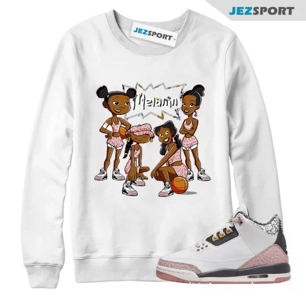 Air Jordan 3 Red Stardust Unisex Sweatshirt, Basketball Melanin Team, Sweatshirt To Match Sneaker, Matching Sneaker Sweatshirt