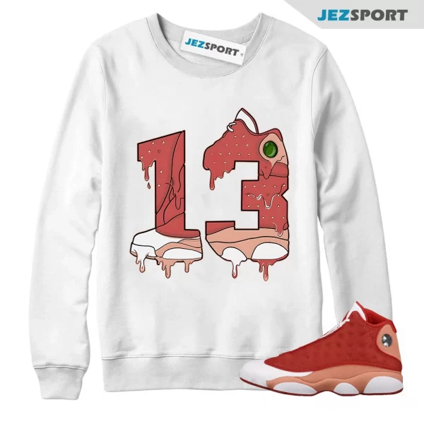 13 Sweatshirt to Match Retro 13 Dune Red, Jordan 13 Dune Red Sweatshirt, Dune Red 13s Sneaker Sweatshirt, Matching Sneaker Sweatshirt