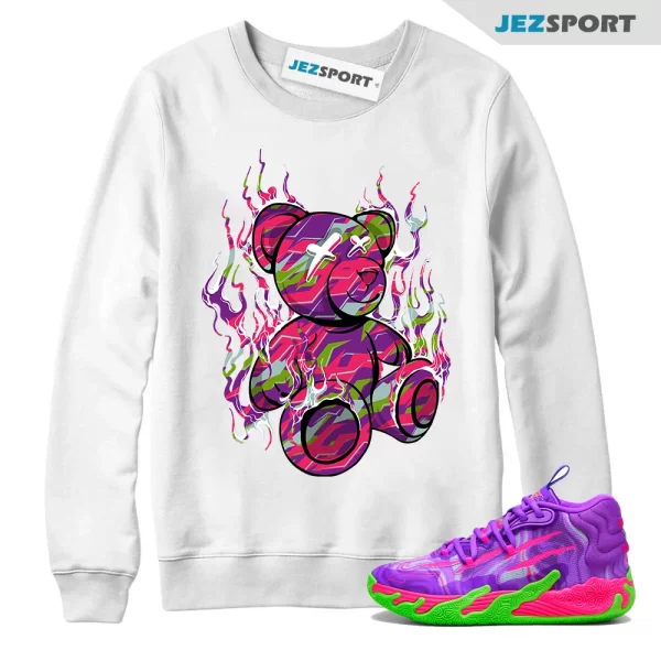 Puma Toxic LaMelo Ball Purple Glimmer Green Gecko 03 Slime Sweatshirt Match LIT, Matching Sneaker Sweatshirt