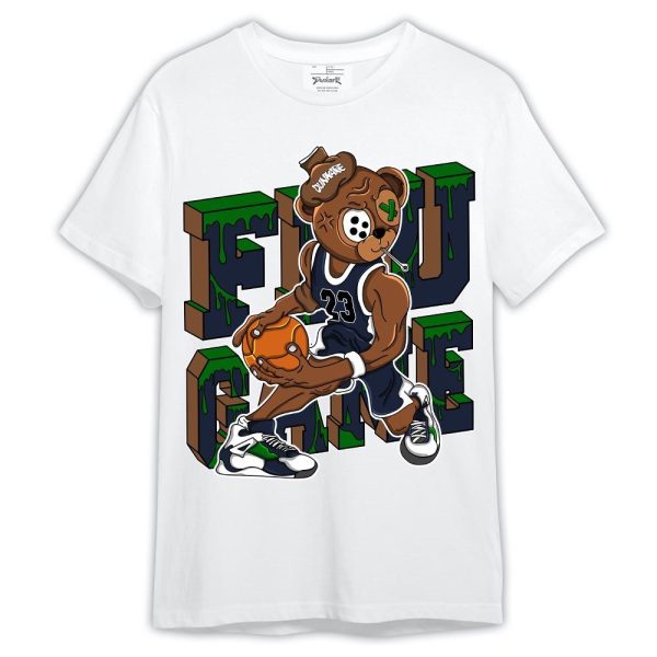 Midnight Navy 13s Shirt, Graphic Flu Game Bear Shirt Outfit Matching Jordan Shirt Jezsport.com