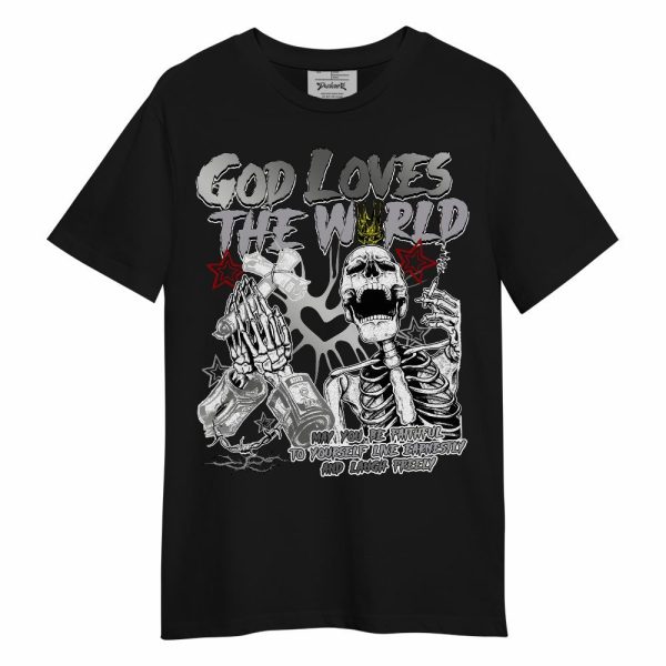 Metallic Silver 14s Shirt, God Loves The World Unisex Shirt Matching Jordan Shirt Jezsport.com