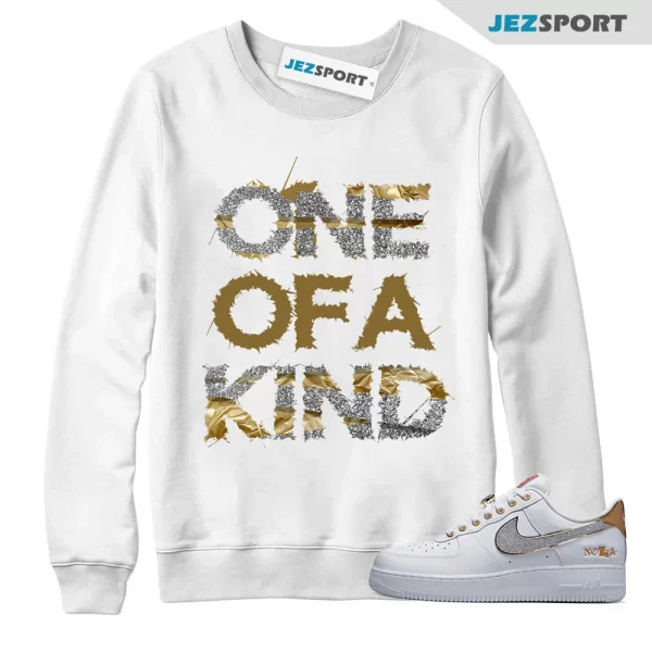 1OAK Sweatshirt for Air Force 1 Low NOLA Silver Glitter Metallic Gold University Red, Matching Sneaker Sweatshirt