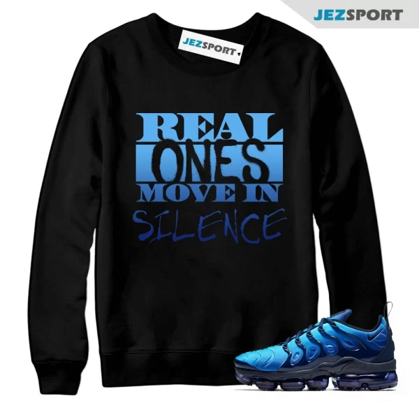 R1 Sweatshirt for Air VaporMax Plus Obsidian Photo Blue University Navy UNC 1, Matching Sneaker Sweatshirt