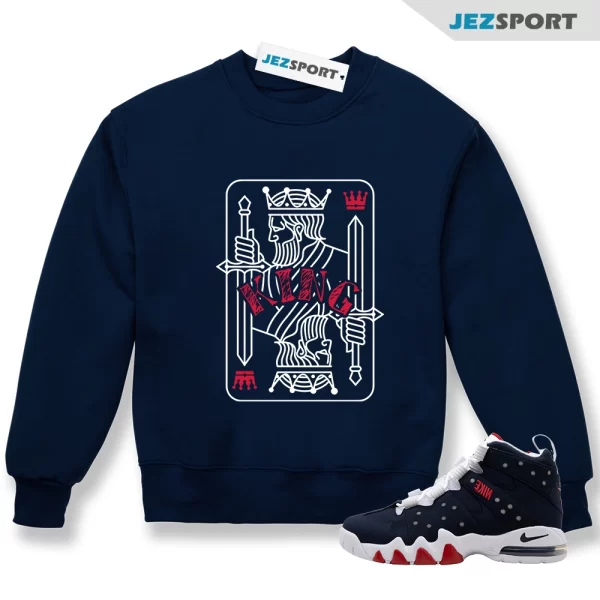 Navy KING Sweatshirt for N Air Max2 CB 94 Max 2 FIBA Flight 12 Gym Red Obsidian, Matching Sneaker Sweatshirt