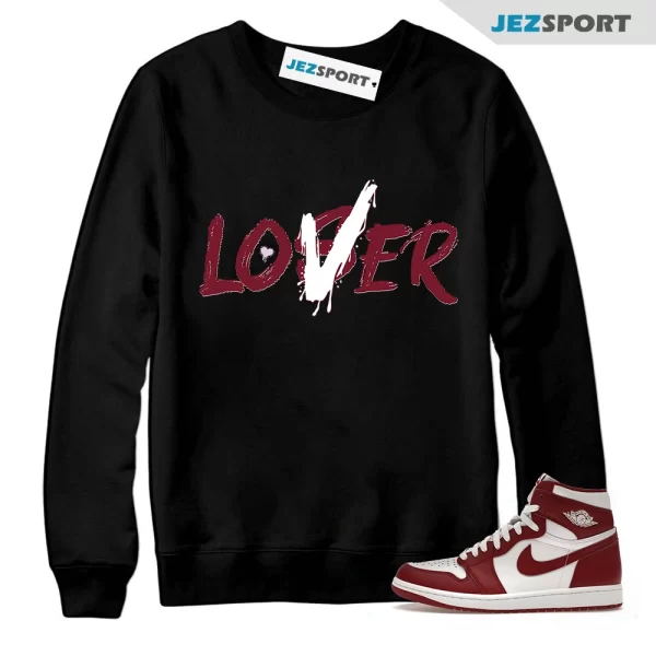 High White Team Red 1s Sweatshirt Match Loser Lover, Matching Sneaker Sweatshirt