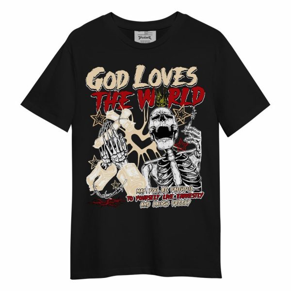 Dunk Low Strawberry Waffle Shirt, God Loves The World Unisex Shirt Matching Jordan Shirt Jezsport.com