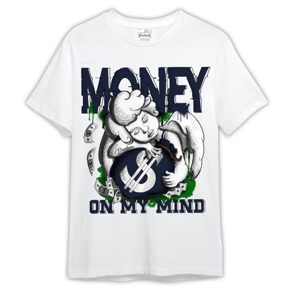 Midnight Navy 13s Shirt, Graphic Money On My Mind Shirt Outfit Matching Jordan Shirt Jezsport.com