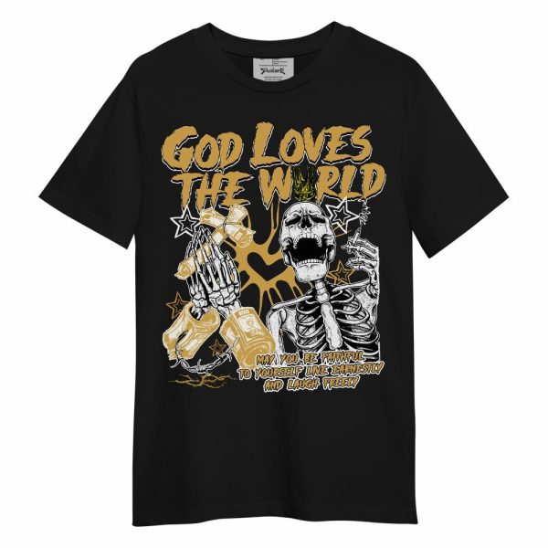 Retro Light Ginger 14s Shirt, God Loves The World Unisex Shirt Matching Jordan Shirt Jezsport.com