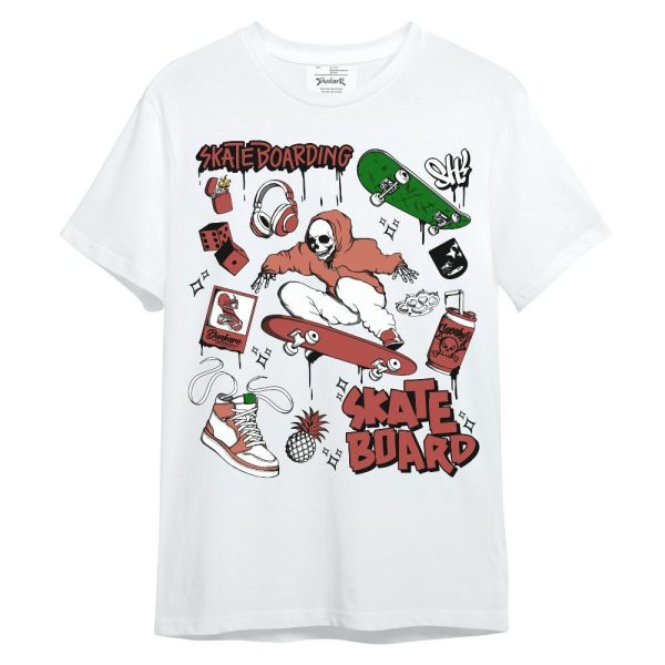 Dune Red 13s Shirt, Doodle Skeleton Skateboard Unisex Shirt Matching Jordan Shirt Jezsport.com