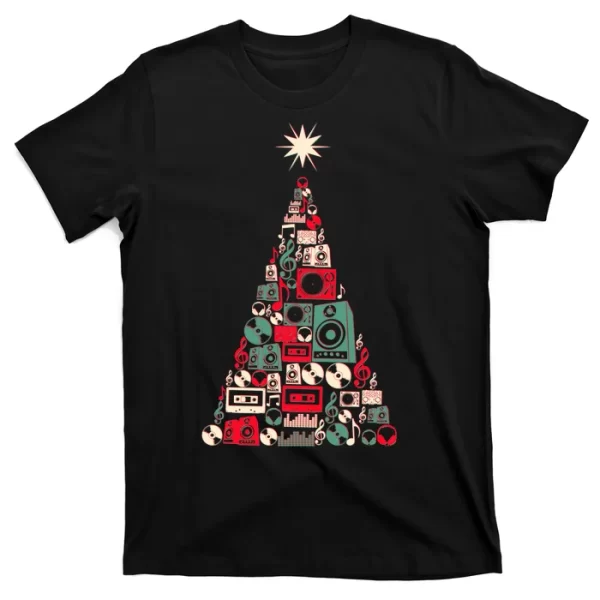 Audio Music Fan Christmas Tree T Shirt For Men, Christmas Shirt For Girl Jezsport.com