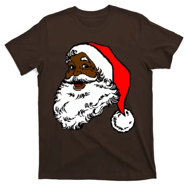 Black Santa Claus Christmas T Shirt For Men, Christmas Shirt For Girl Jezsport.com