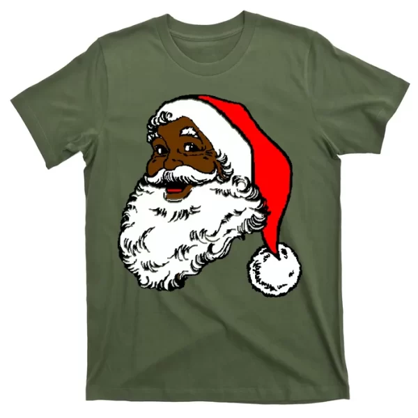 Black Santa Claus Christmas T Shirt For Men, Christmas Shirt For Girl Jezsport.com