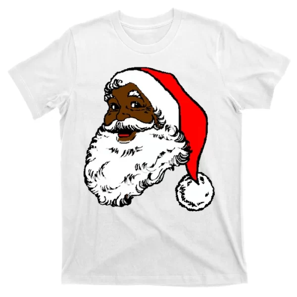 Black Santa Claus Christmas T Shirt For Men, Christmas Shirt For Girl Jezsport.com