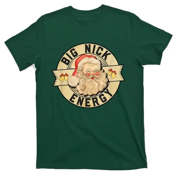 Big Nick Energy Vintage Christmas Santa T-Shirt For Men, Christmas Shirt For Girl Jezsport.com