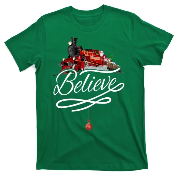 Believe Polar Express Christmas Holiday Train T Shirt For Men, Christmas Shirt For Girl Jezsport.com