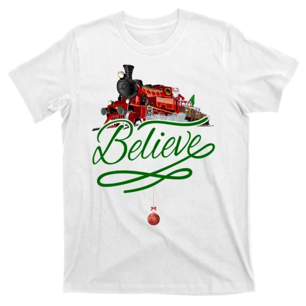 Believe Polar Express Christmas Holiday Train T Shirt For Men, Christmas Shirt For Girl Jezsport.com