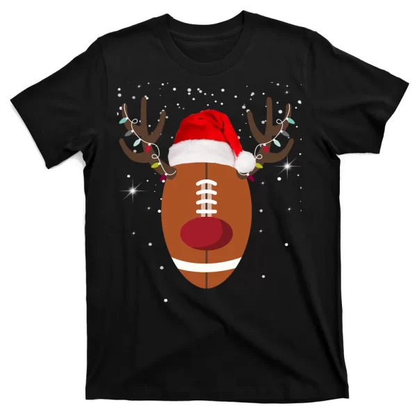 Christmas Football Reindeer T Shirt For Men, Christmas Shirt For Girl Jezsport.com