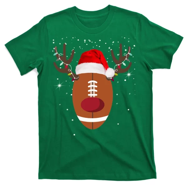 Christmas Football Reindeer T Shirt For Men, Christmas Shirt For Girl Jezsport.com