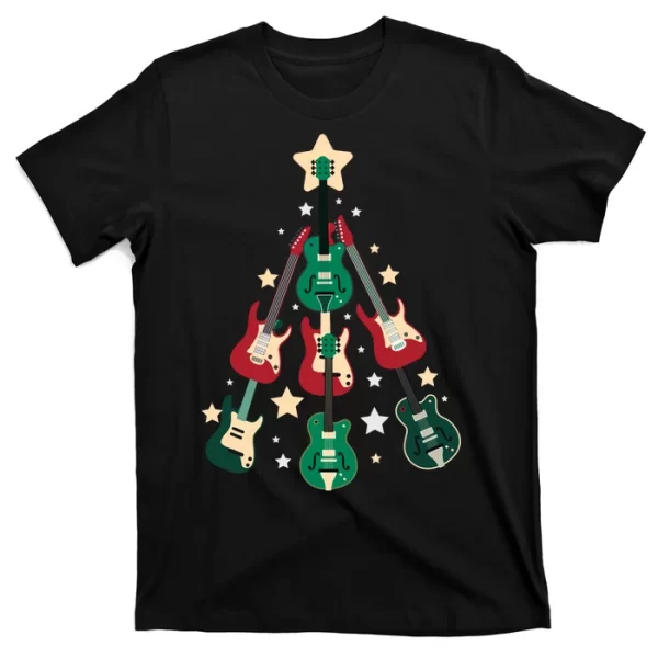 Christmas Guitar Tree T Shirt For Men, Christmas Shirt For Girl Jezsport.com