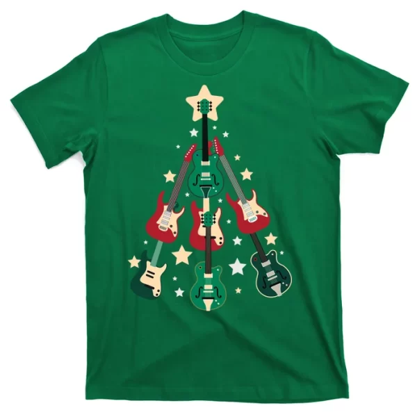 Christmas Guitar Tree T Shirt For Men, Christmas Shirt For Girl Jezsport.com