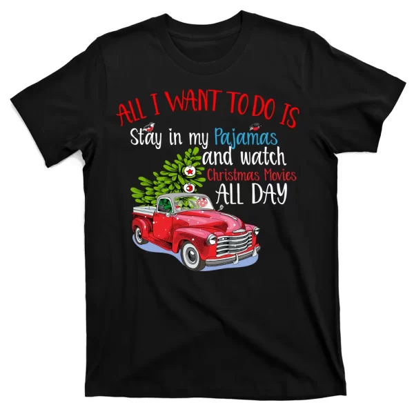 Christmas Movies And Pajamas T Shirt For Men, Christmas Shirt For Girl Jezsport.com