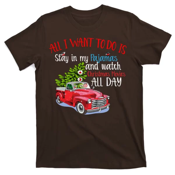 Christmas Movies And Pajamas T Shirt For Men, Christmas Shirt For Girl Jezsport.com