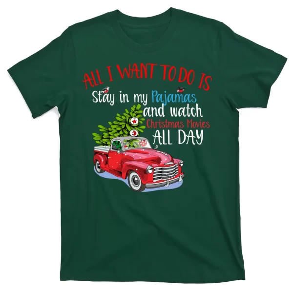 Christmas Movies And Pajamas T Shirt For Men, Christmas Shirt For Girl Jezsport.com