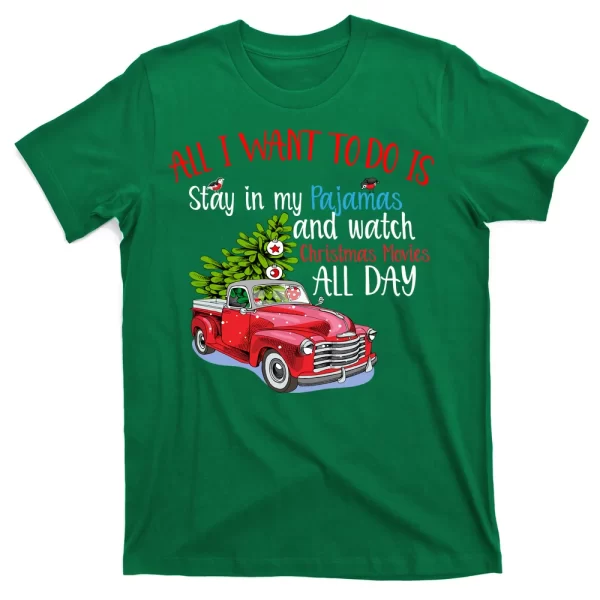 Christmas Movies And Pajamas T Shirt For Men, Christmas Shirt For Girl Jezsport.com